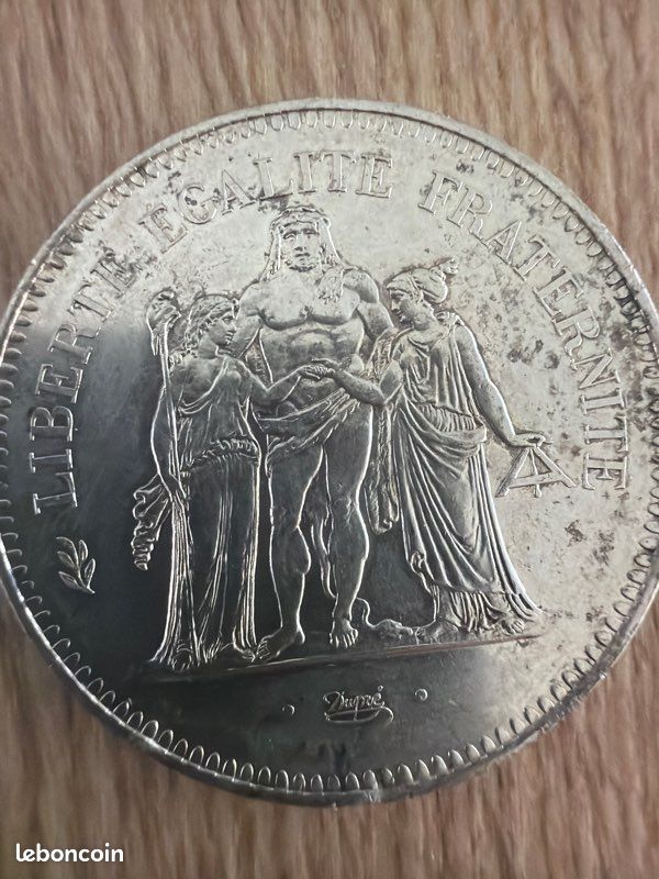 Pièce 50 Francs Hercule en argent 🇫🇷 Pièce de 50 Francs Hercule en argent (image 2)