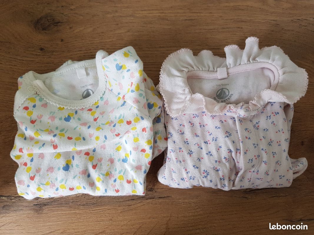 2 pyjamas légers 1 mois fille - petit bateau (image 1)