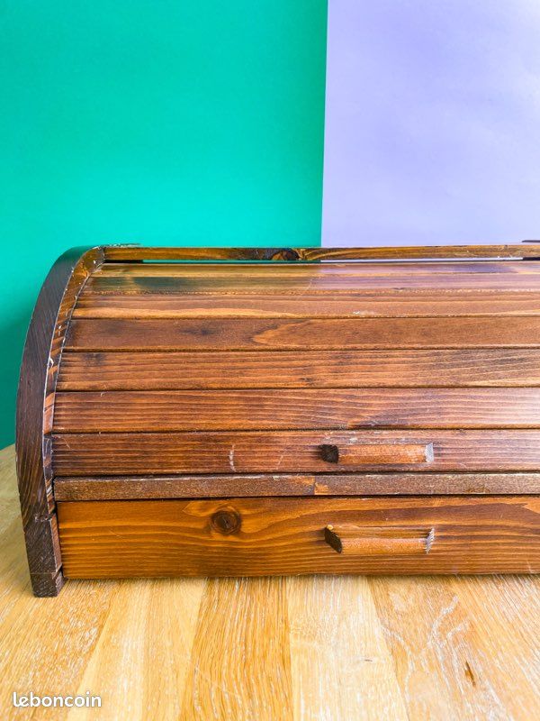 Huche à pain en bois vintage (image 2)