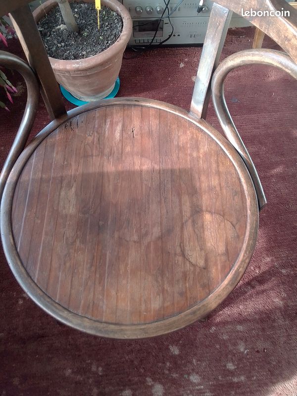 Fauteuil bureau ancien bois courbé (image 6)