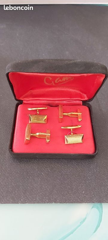 BOUTONS DE MANCHETTES LOGO DOUBLE C DE CARTIER DÉCOR SOLEIL ARGENT - Point Plume