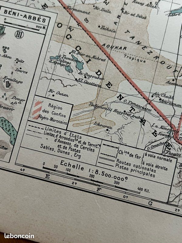 Territoires du sud Algérie - Algérie coloniale - Carte géographique vintage (image 5)