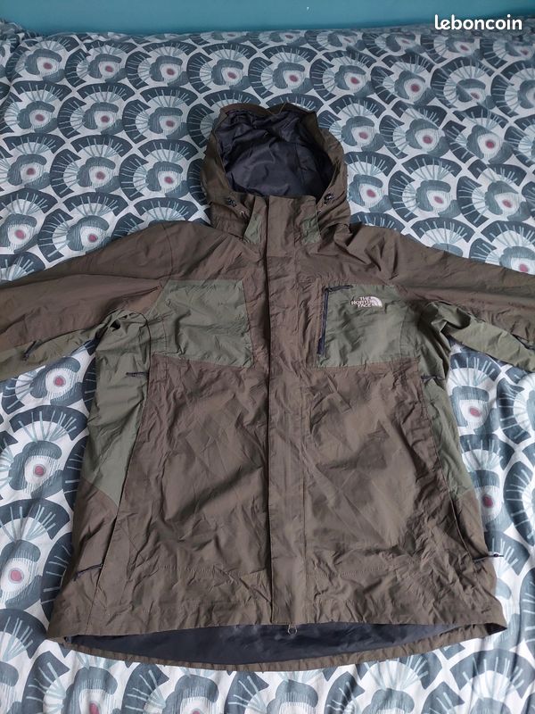 Veste The North Face Hardshell Homme L Kaki Bicolore Zip-in