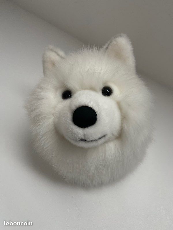 Tête de loup blanc en peluche Jeux Jouets