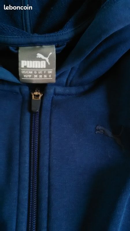 Sweat zippé à capuche, bleu, PUMA (image 3)