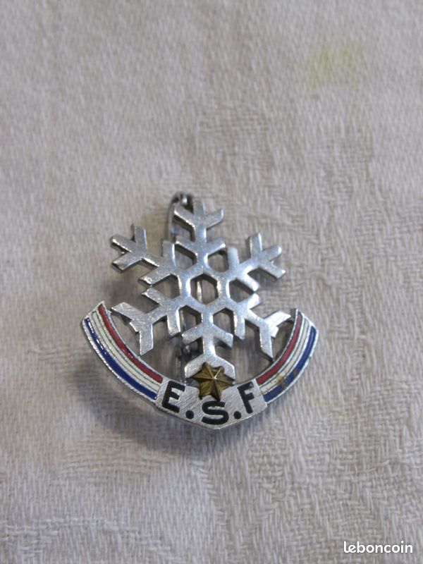 Broche de ski ESF - Flocon Ourson / Insigne médaille Brevet