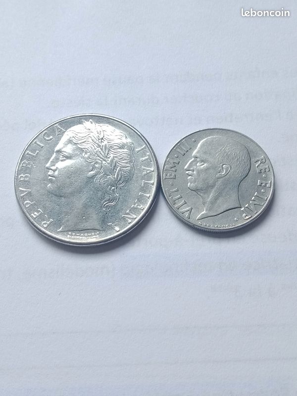2 pièces Italie 100 lire et 20c (image 4)