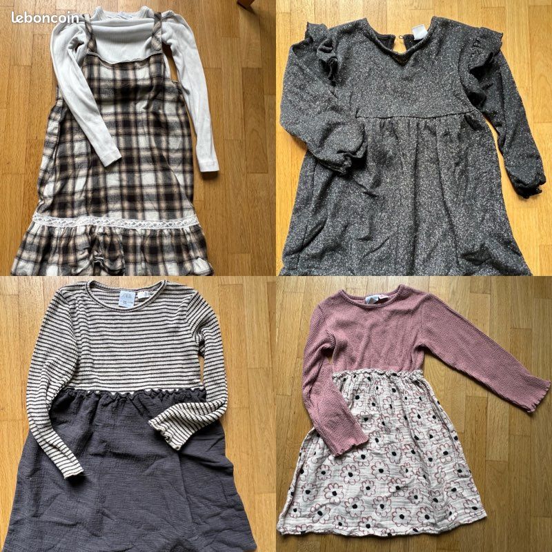 Lot Vêtements Fille 5 Ans - Parka, Gilet, T-shirt, Robes - Occasion Très Bon état