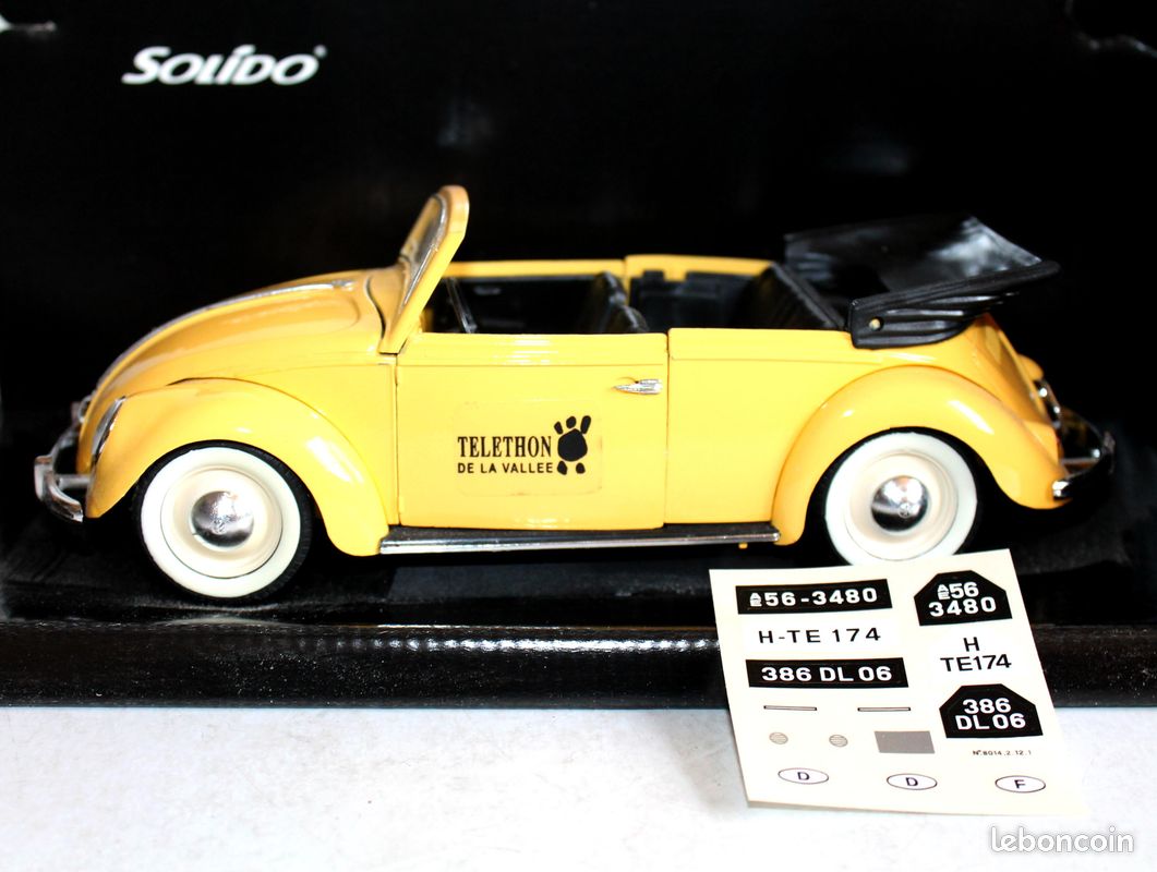 Solido Prestige 1/18 VW Coccinelle Coupe Cabriolet - Rouge - Réf 8014