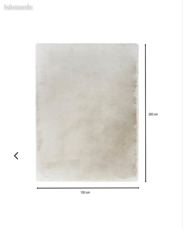 Tapis fausse fourrure 150x200 JACOB Beige (image 2)