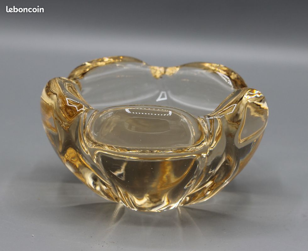 Ancien cendrier / coupe, en cristal taillé, Saint Louis Transparent