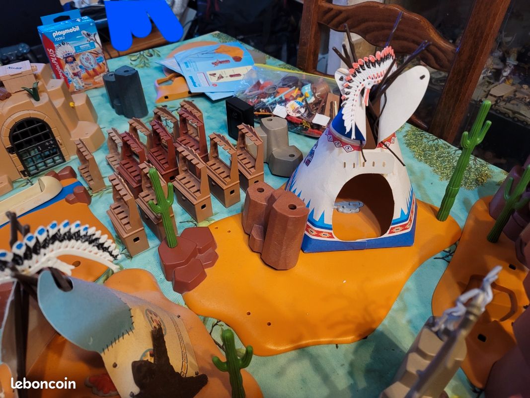 Lot Playmobil Western indiens cowboys et mine d'or Jeux Jouets