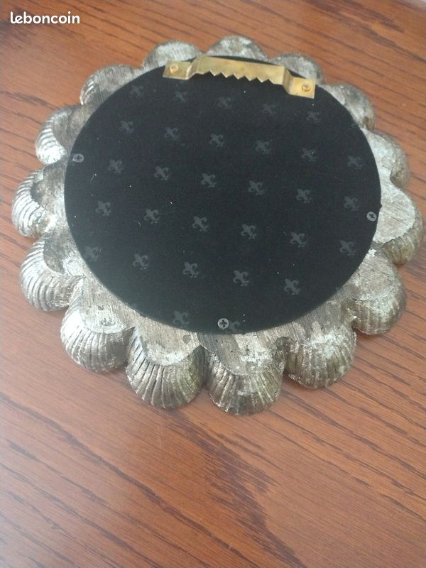 Miroir Convexe Décoratif Coquillages 17 Cm Argenté - Chehoma, Neuf, Décoration Murale