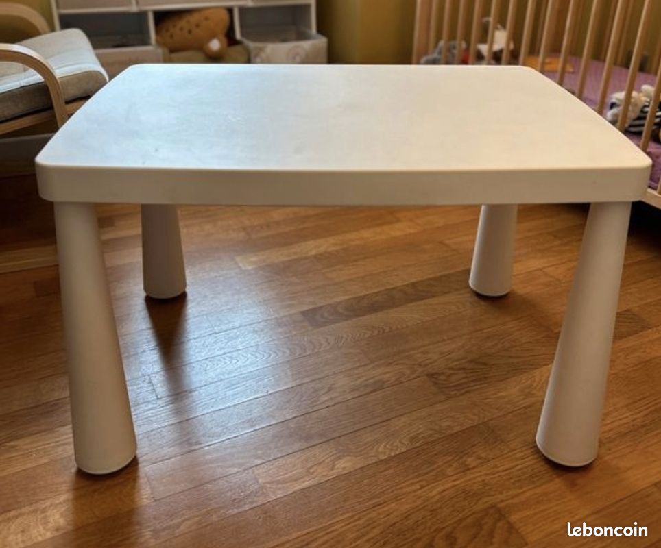 Table enfant, intérieur/extérieur blanc, 77x55 cm Ikea (image 1)
