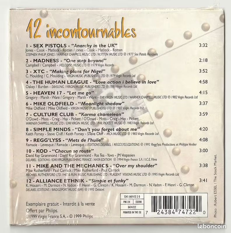 12 incontournables - various artists - sex pistols, madness, x t c, simple minds ... - CD Album (image 2)