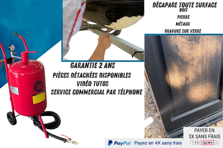 Sableuse Aérogommeuse VSX POP « 37 LITRES » — Réglable en pression — Pacl Accéssoires complet (image 3)