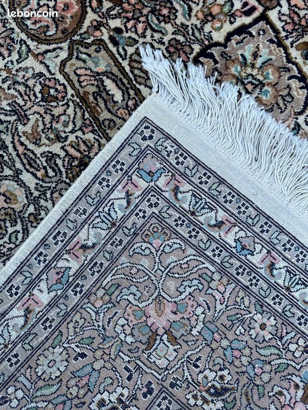 Tapis Oriental Vintage Main 200x110 Cm Gris Boue - Laine 100% - Design Persan - Neuf Avec étiquettes