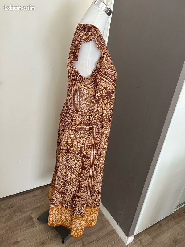 Robe Longue La Fée Maraboutée Beige Doublée - Taille 36 - Occasion Excellent état
