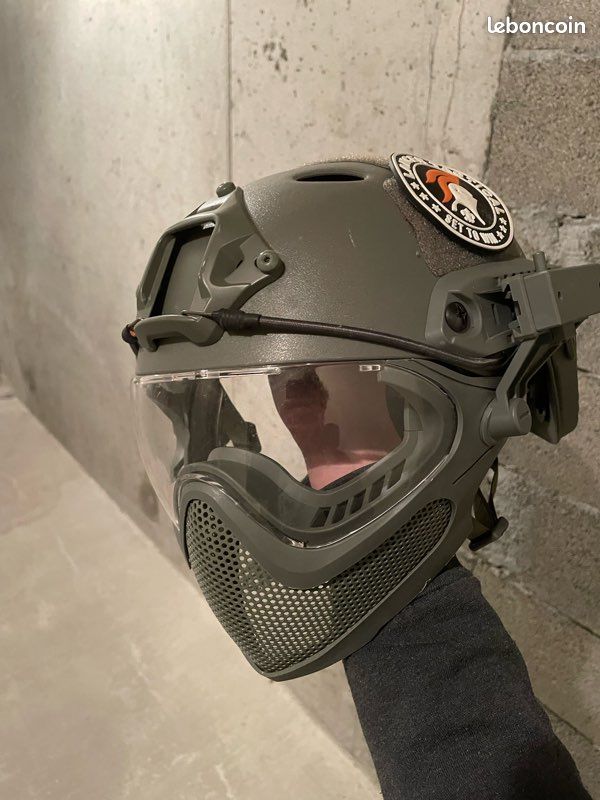 Casque Airsoft / Paintball FAST PJ-Type + Masque + Visière + Lunettes – Protection Complète 360° Noir