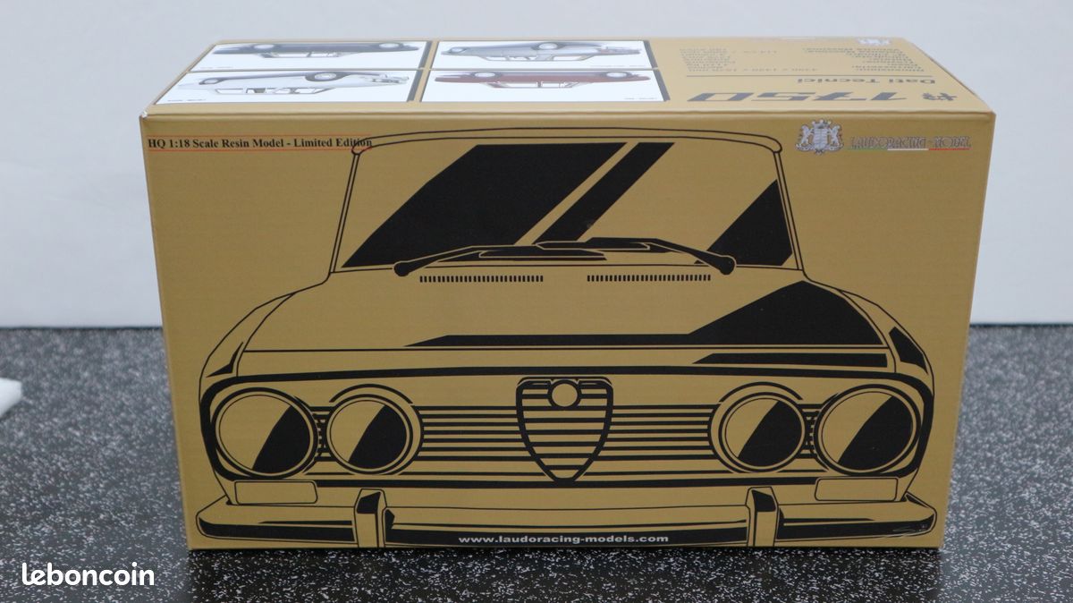 Alfa Romeo 1750 Berlina 1968 – Miniature 1/18 Laudoracing-Models (résine Blanche)