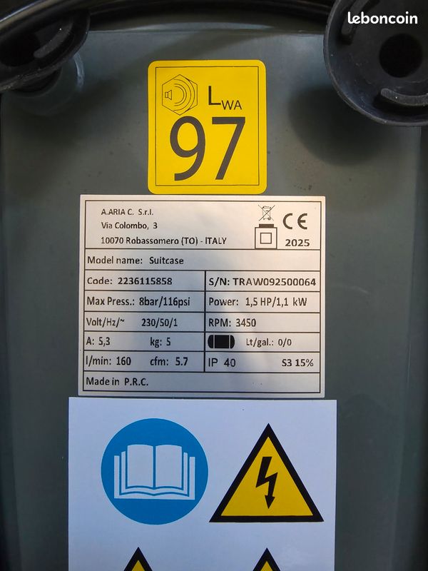 Compresseur portatif abac suitcase0 NEUF (image 3)