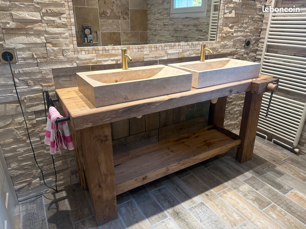 Établis de menuisier pour Meuble vasque - TV - Console sur mesure – Reproductions artisanales en bois massif (image 2)