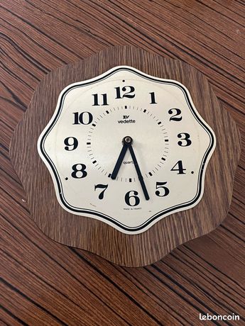 Pendule Horloge Murale En Formica Japy Vintage Année 50 60 70