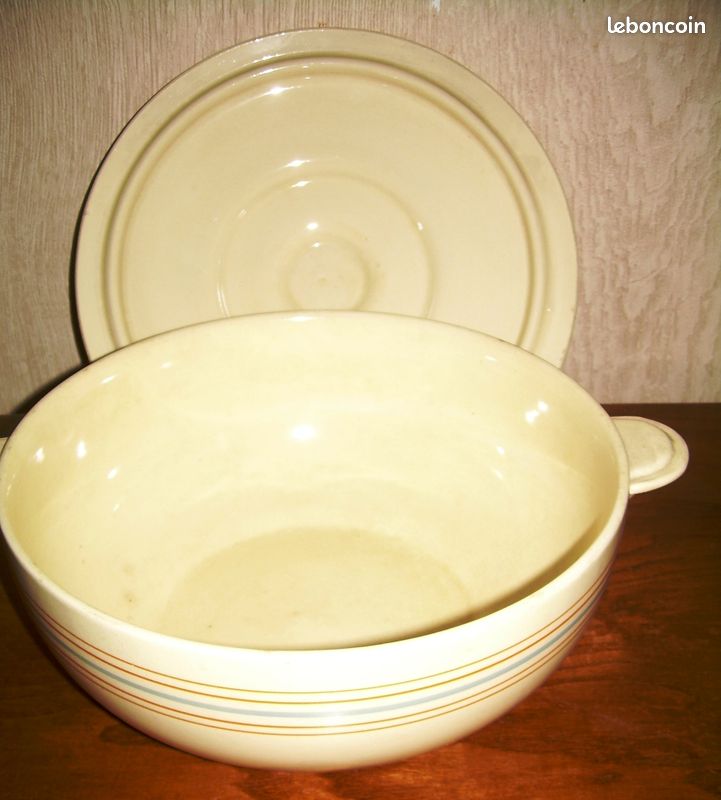 Soupière ou légumier ancien en faience terre de fer(vic) (image 3)