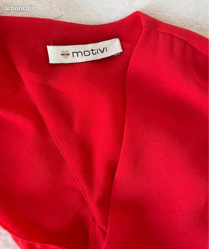 Robe cérémonie corail avec boutons strass Motivi L (image 6)