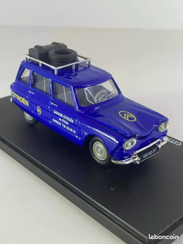 AU916 BASE ELIGOR / ARTISANAL 1/43 1:43 CITROEN ID BREAK BATEAU ZODIAC SUR TOIT