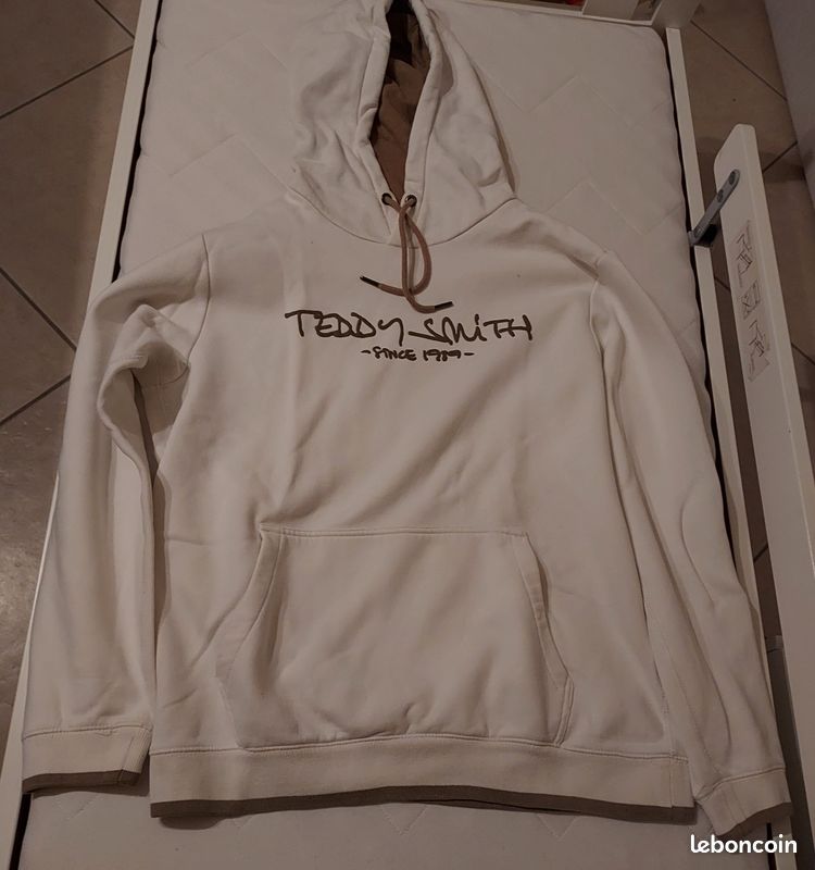 Pull sweat à capuche Teddy Smith blanc taille Vêtements