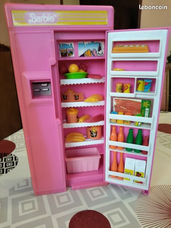 Barbie Réfrigérateur/congélateur Vintage Living Pretty Par Mattel - Accessoires Inclus - Occasion