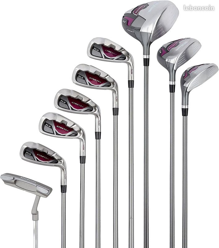 Wilson Ensemble Complet pour Débutant, 9 Clubs de Golf avec Sac de Cart, pour Femme, Stretch XL, Blanc/Gris/Mauve (image 3)