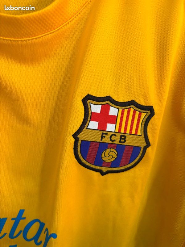T-shirt FC Barcelone Jaune - Homme/Femme - Taille XL - Coton - Occasion