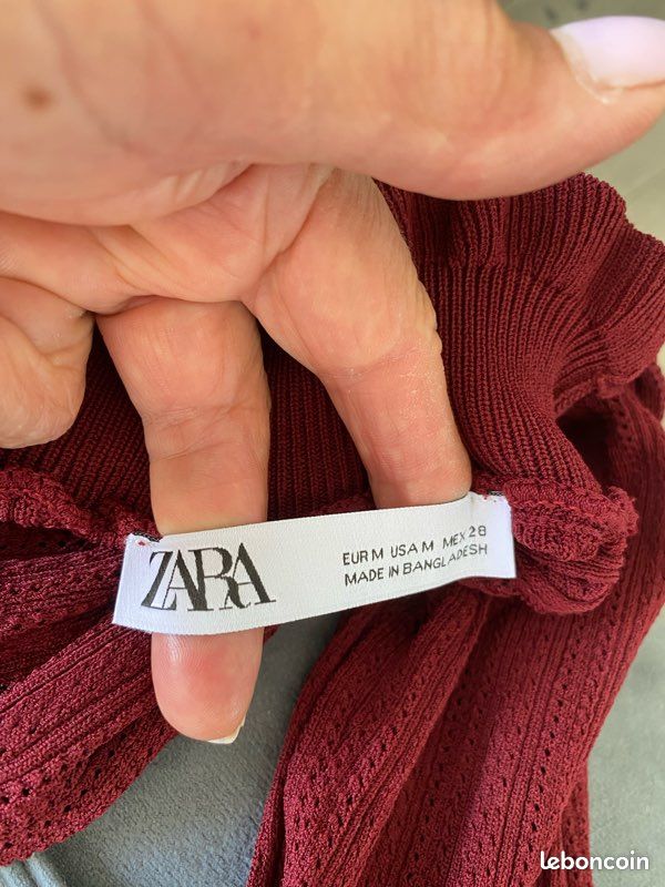 Pull Zara Fin Noir Taille 38/40 - Occasion Très Bon état, Matière Mélange Laine Et Modal