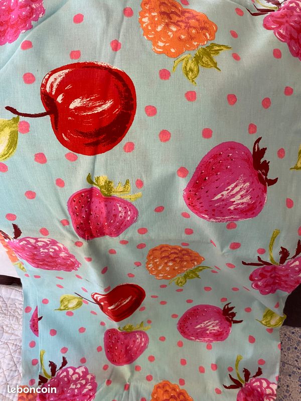 2 Jolis coupons coton fruits rouge 240*160 et 140 *160 cm (image 3)