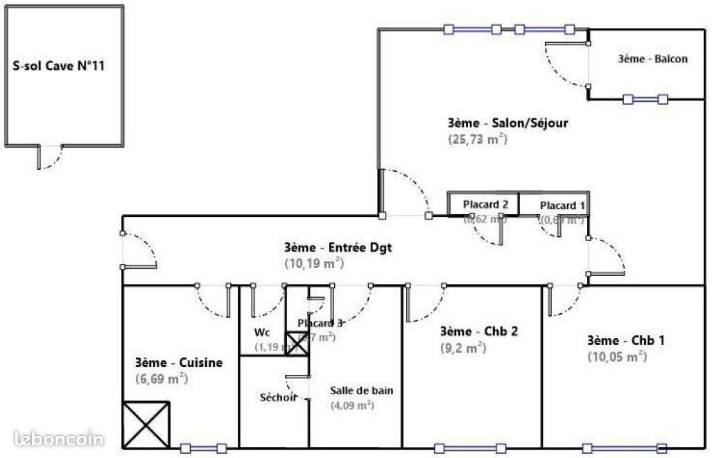Appartement 3 pièces 69 m² (image 8)
