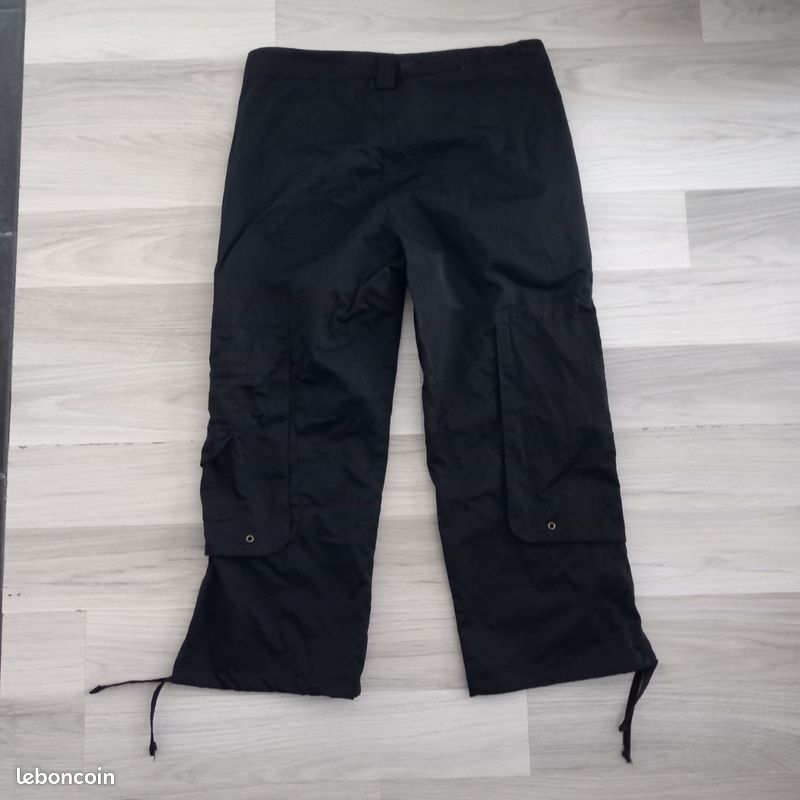 Pantalon Court (pantacourt) Coton Noir IKKS Taille 38 Coupe Ample Baggy - Occasion Très Bon état