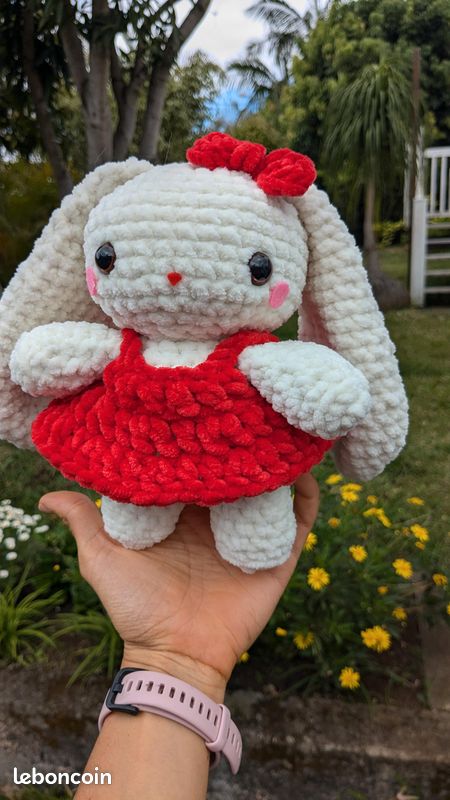 Peluche Lapin grande taille fait main au crochet (image 1)