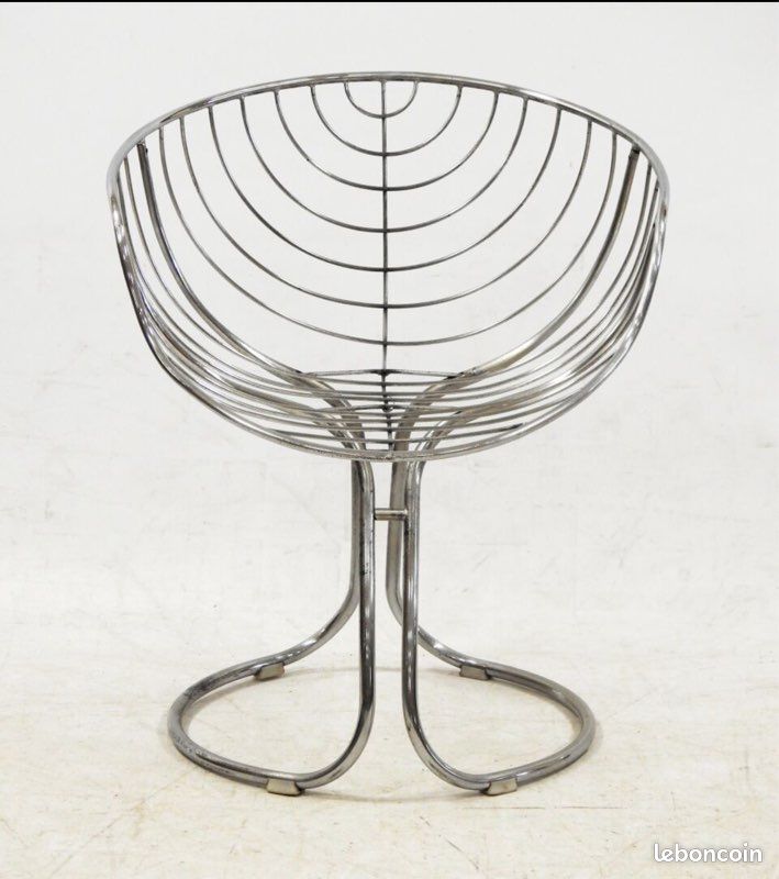 Fauteuil design Gaston Rinaldi chromé 1970 (image 5)