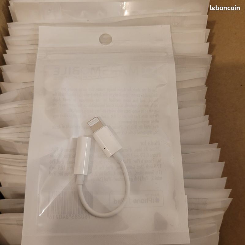 Lot 80 Adaptateurs iPhone Lightning Jack MFi + 9 Chargeurs USB Neufs (image 11)