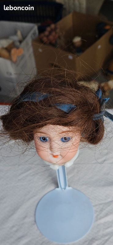 TETE DE POUPEE EN TERRE CUITE PEINTE 1920 1930 POUPEE ANCIENNE Collection Jouet Imgx1200 6992