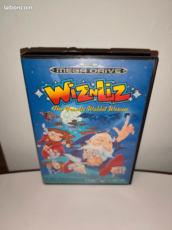 Jeu Sega Megadrive - Wiz'n'Liz Complet (Boîte + Notice) - Édition PAL 1993, Très Bon état