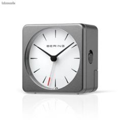 Réveil - mouvement silencieux - automatiquement réglé à la seconde - gris mat (image 1)