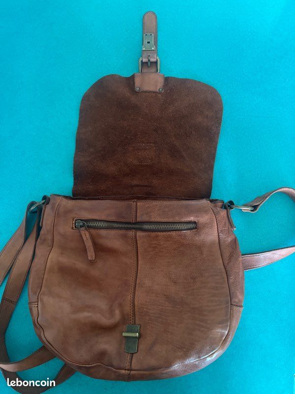 Sac Harbour en cuir couleur camel (image 3)