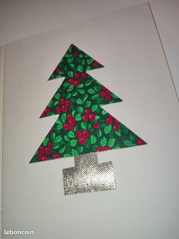 Lot de 2 cartes Noël créatives tissu (image 3)