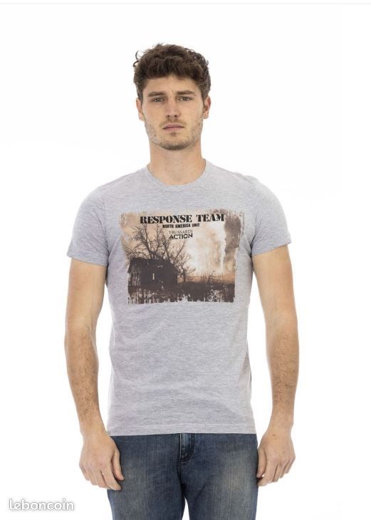 Trussardi Action T-shirts Gris Homme 2AT03D_13Grey (image 1)