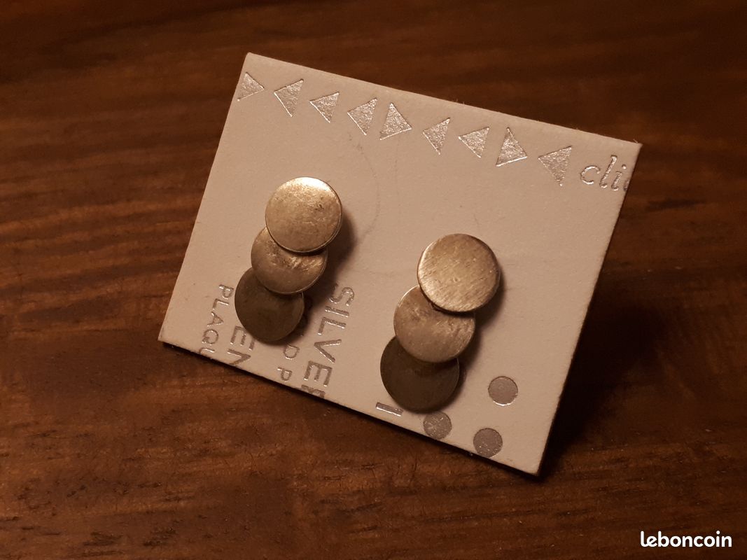 Boucles d'oreilles argenté pendantes - NEUF (image 2)