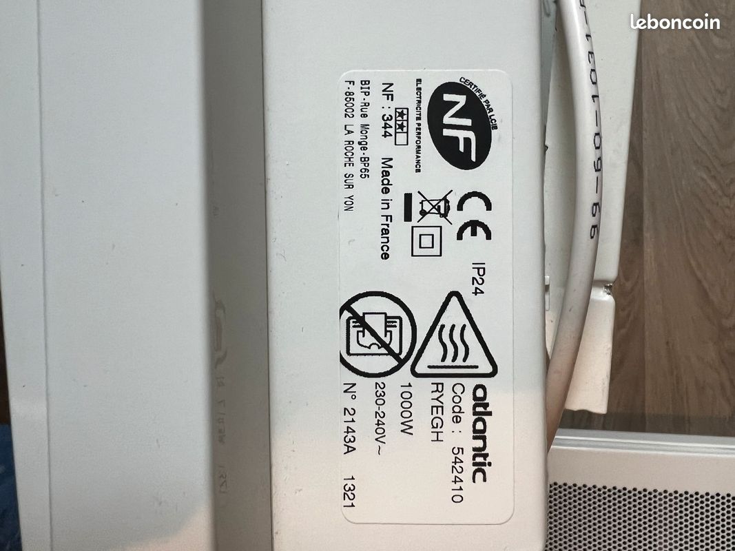 Radiateur électrique Atlantic Solius 1000W (image 4)