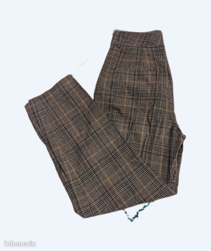 Pantalon Zara Femme à Carreaux - Taille M - Occasion En Très Bon état - Style Habillé